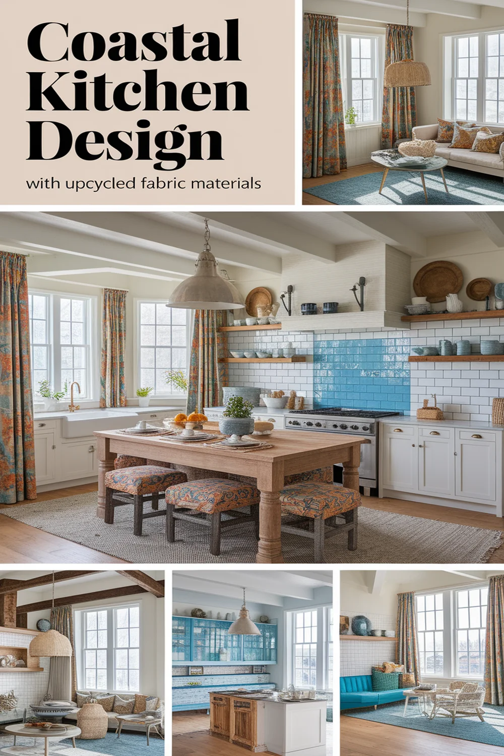 Image for: How to Create a Coastal Kitchen With Upcycled Fabric Materials