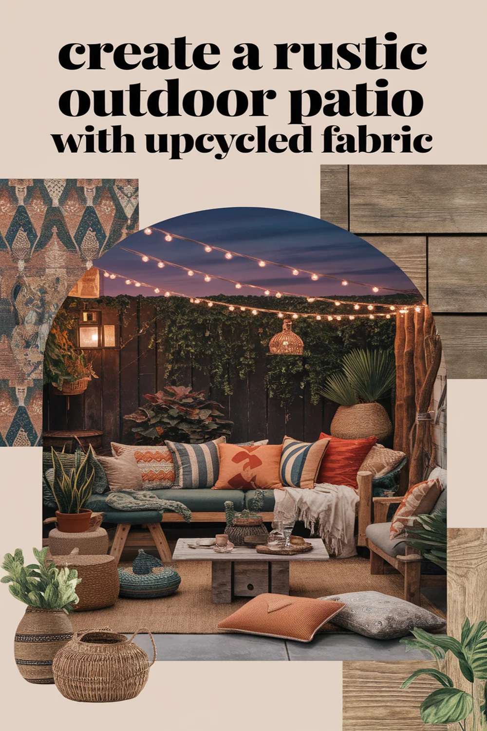 Image for: How to Create a Rustic Outdoor Patio With Upcycled Fabric Material