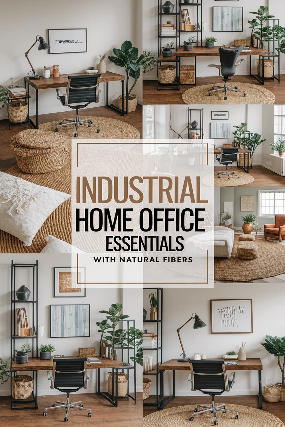 Image for: Key Elements for an Industrial Home Office With Natural Fibers