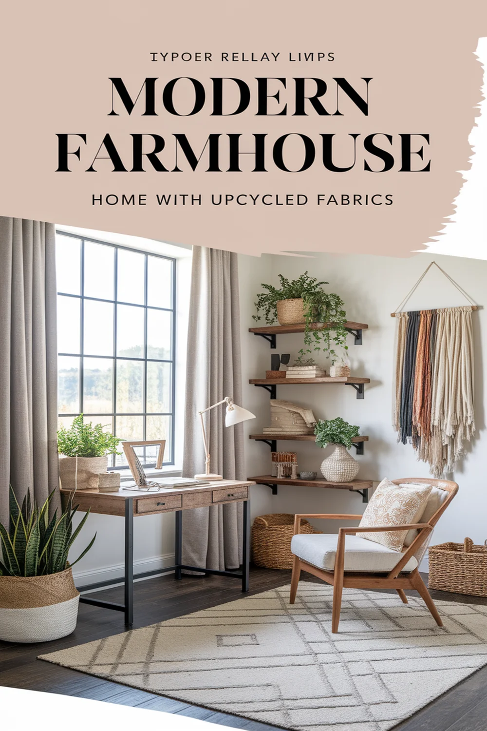 Image for: Tips for Crafting a Modern Farmhouse Home Office With Upcycled Fabric Materials